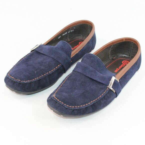Gerpa Mens Sz 11.5M Navy Blue Leather Suede Buckle Slide On Driving Loafers Shoe - Picture 6 of 12